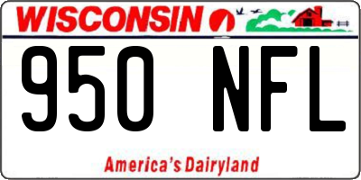 WI license plate 950NFL