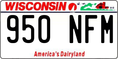 WI license plate 950NFM