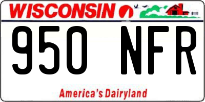 WI license plate 950NFR