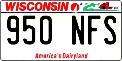 WI license plate 950NFS