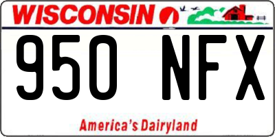 WI license plate 950NFX