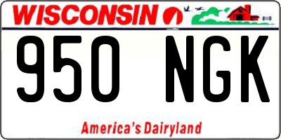 WI license plate 950NGK