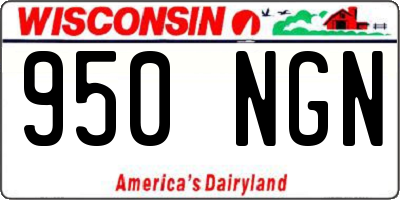 WI license plate 950NGN