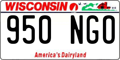 WI license plate 950NGO