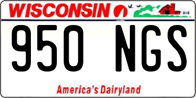 WI license plate 950NGS