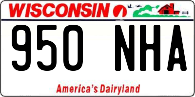 WI license plate 950NHA