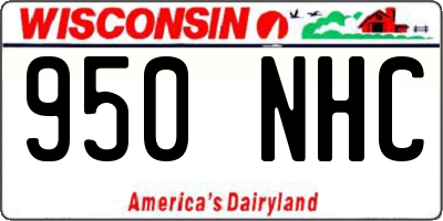 WI license plate 950NHC