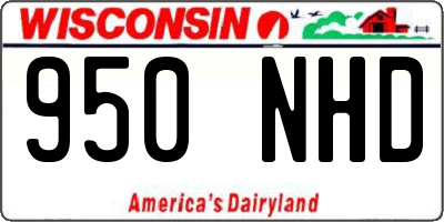 WI license plate 950NHD