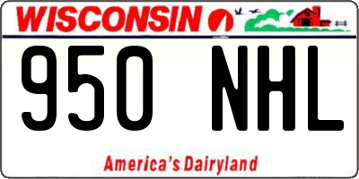 WI license plate 950NHL