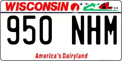WI license plate 950NHM