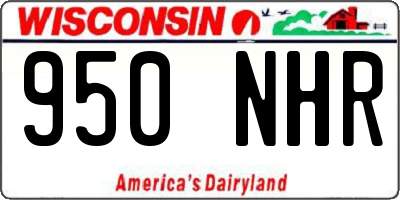 WI license plate 950NHR