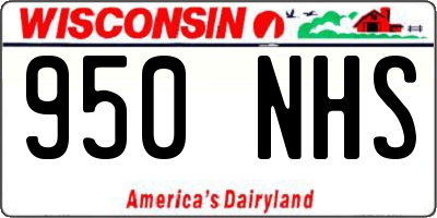 WI license plate 950NHS