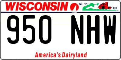 WI license plate 950NHW