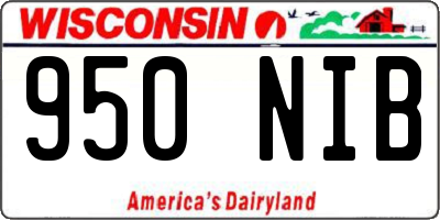 WI license plate 950NIB