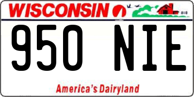 WI license plate 950NIE