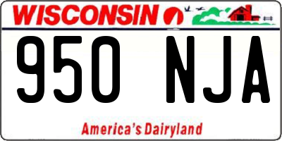 WI license plate 950NJA