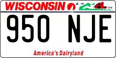 WI license plate 950NJE