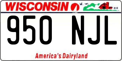 WI license plate 950NJL