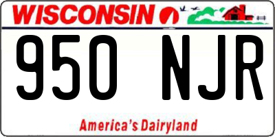 WI license plate 950NJR