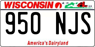 WI license plate 950NJS