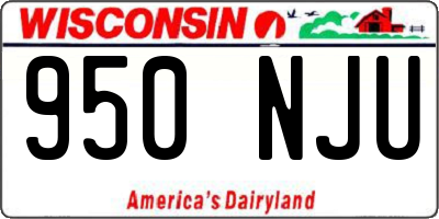 WI license plate 950NJU