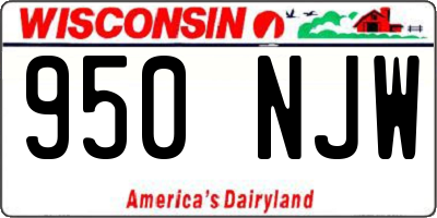 WI license plate 950NJW