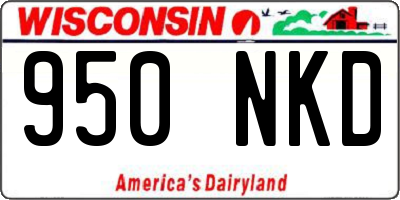WI license plate 950NKD