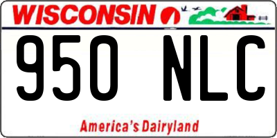 WI license plate 950NLC