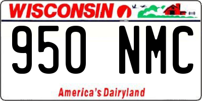 WI license plate 950NMC