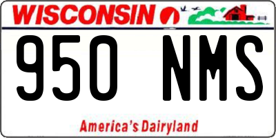 WI license plate 950NMS
