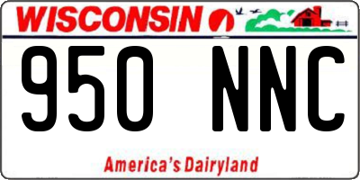 WI license plate 950NNC