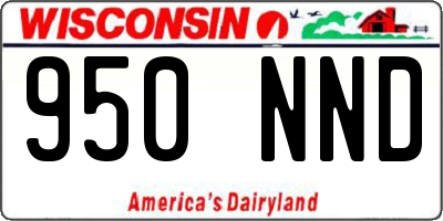 WI license plate 950NND