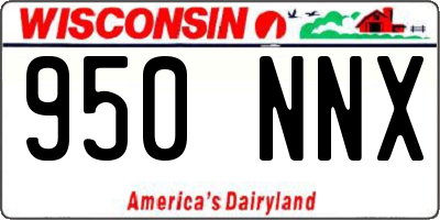 WI license plate 950NNX
