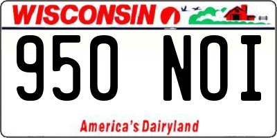 WI license plate 950NOI