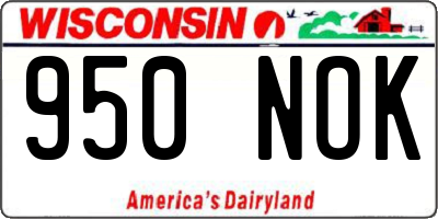WI license plate 950NOK