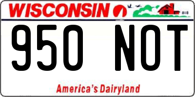WI license plate 950NOT