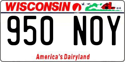 WI license plate 950NOY