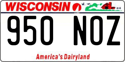 WI license plate 950NOZ