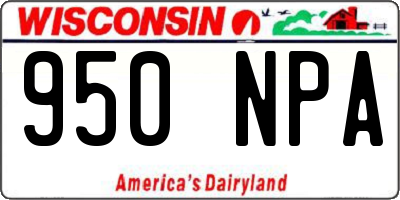 WI license plate 950NPA