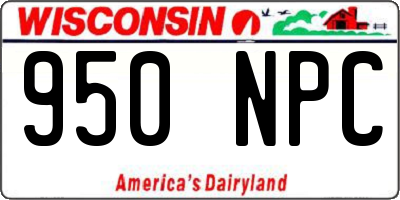 WI license plate 950NPC