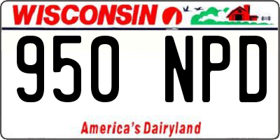 WI license plate 950NPD