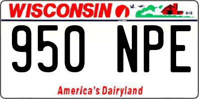 WI license plate 950NPE