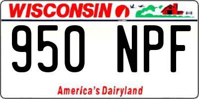 WI license plate 950NPF