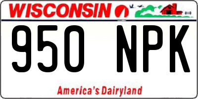 WI license plate 950NPK