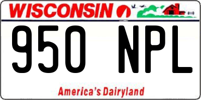 WI license plate 950NPL