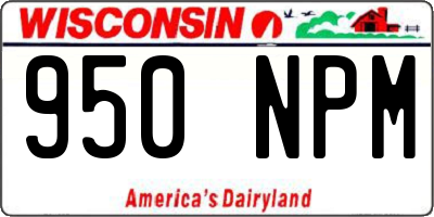 WI license plate 950NPM
