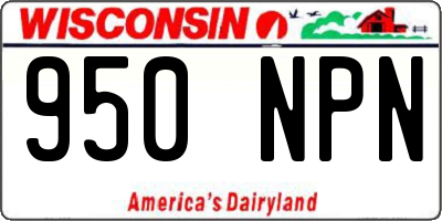 WI license plate 950NPN