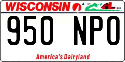 WI license plate 950NPO