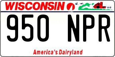WI license plate 950NPR