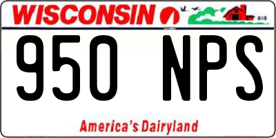 WI license plate 950NPS